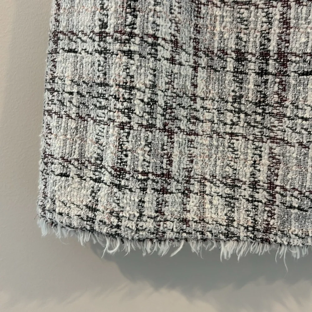 Aqua Women's Plaid Zipper Raw Hem Smock Skirt Sz L Retail $118 - Picture 3 of 5